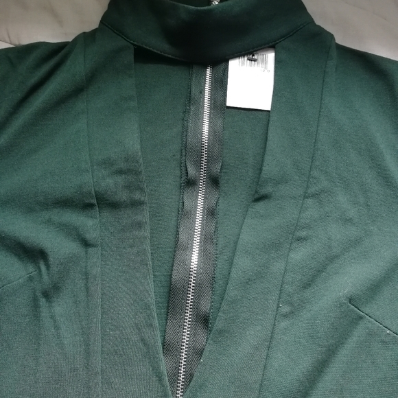 WINDSOR Green bodycon dress Plunge front cutout neck Hunter XS NWT - Picture 5 of 8